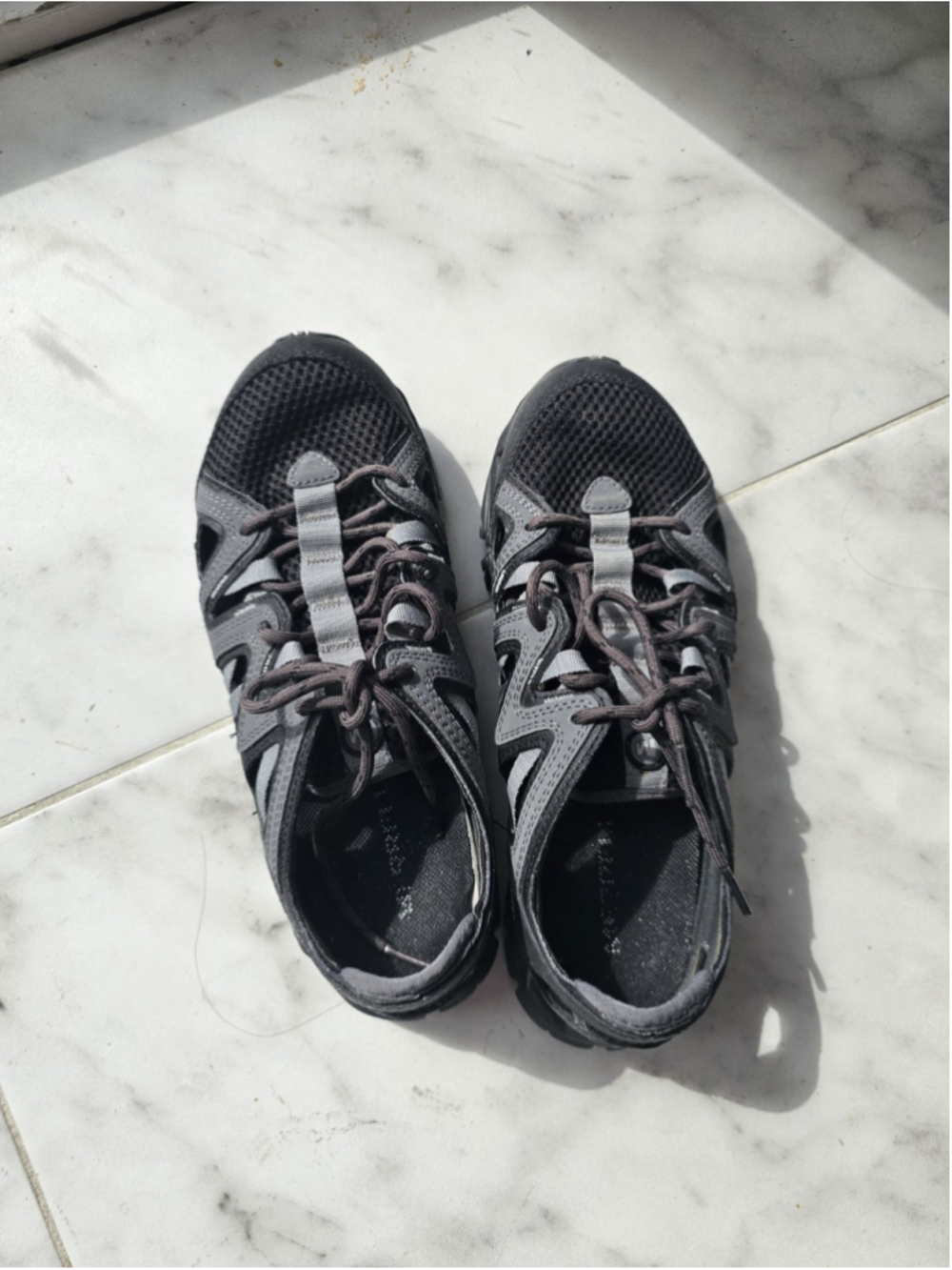 Merrell Hiking Trail Shoes Gray Black Mesh Lace Up Outdoor Walking Womens Size 7 - Picture 3 of 14